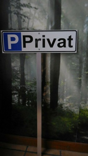 Privat-Parkplatz mit Kfz.Zeichen, Wunschtext z.B. Kfz 520 x 110 mm mit Erdspieß - Bild 3 von 5