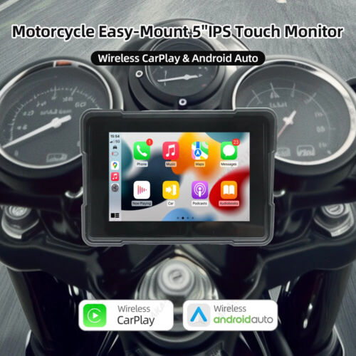 5 inch Motorcycle Monitor CarPlay Navigation Android Auto Waterproof IPS Screen - Picture 11 of 28