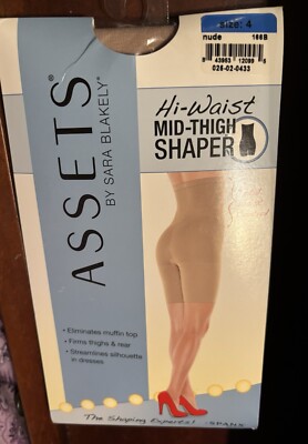 Spanx Assets Hi Waist Mid Thigh Body Shaper Size 4 by Sara Blakely Slim New