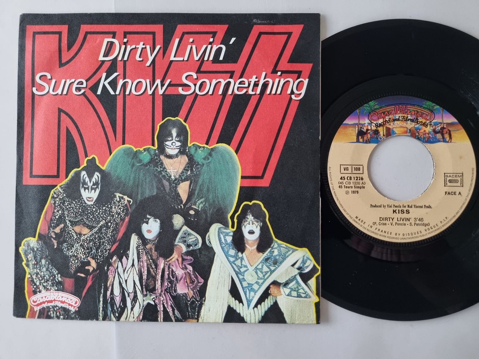 Kiss - Dirty livin'/ Sure know something 7'' Vinyl France DIFFERENT COVER
