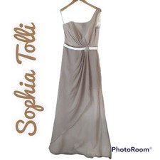 New NWT Sophia Tolli Special Occasion One Shoulder Gown Dress Sz 10