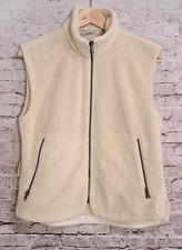 Vintage Columbia Full-Zip Ivory Nubby Fleece Vest Made In USA Women's 8