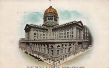 Chicago IL Illinois Post Office Federal Building Court House Vtg Postcard E19