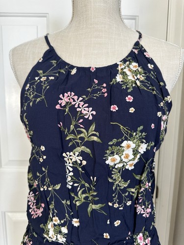 Old Navy Navy Floral Sleeveless Surplice Back Romper Size M Summer Brand New - Bild 4 von 12