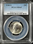 1948-S  25C Washington Quarter Dollar PCGS MS65   33932666