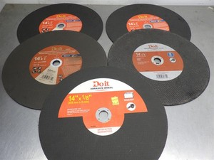 5 NEW! Do it. 14" x 1/8" Cut-Off Wheels 1" Arbor 2-Variants (As Shown) 