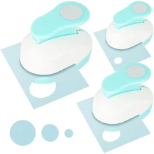 LOVEINUSA 3PCS (1 Inch + 5/8 + 3/8 Inch) Paper Hole Punches, Lever Blue 
