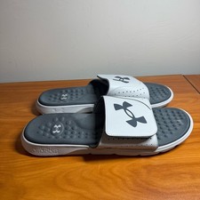 Under Armour Men's Ignite Pro Slide Sandal Grey White Comfort M17