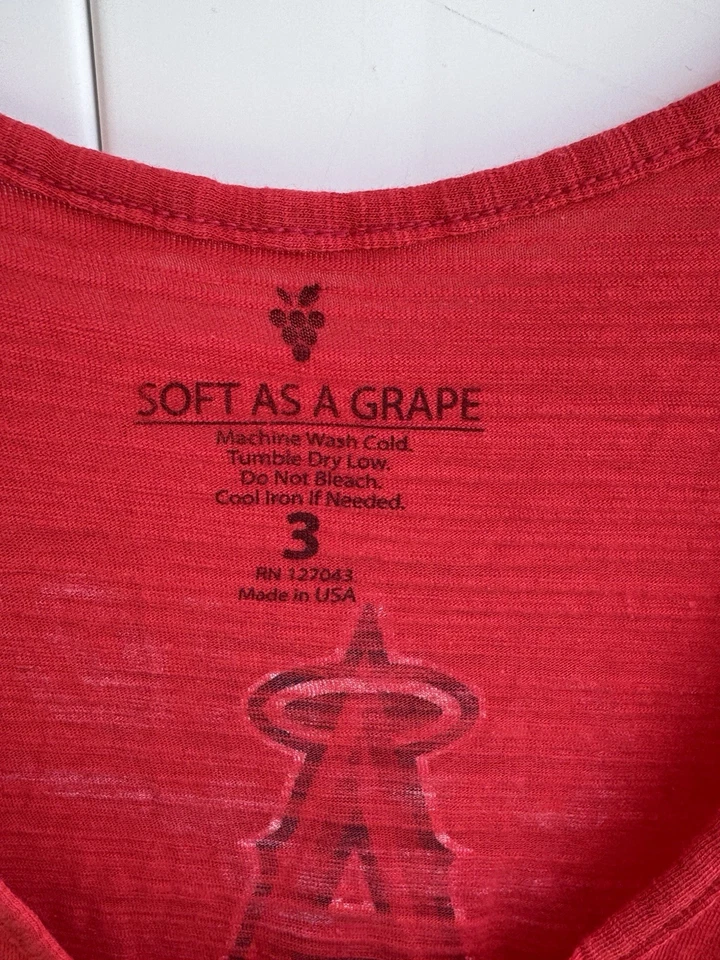 NWT Soft As A Grape Angels Baseball Racerback Long Tank Top Sheer - Image 3 of 4