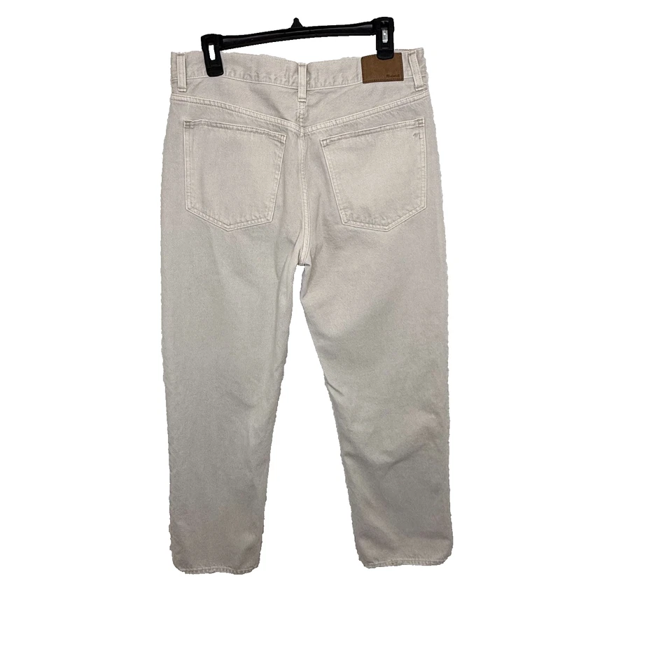 Pantalones de mezclilla rectos Madewell para mujer talla 28 gris beige 100 % algodón Foto 3 de 4