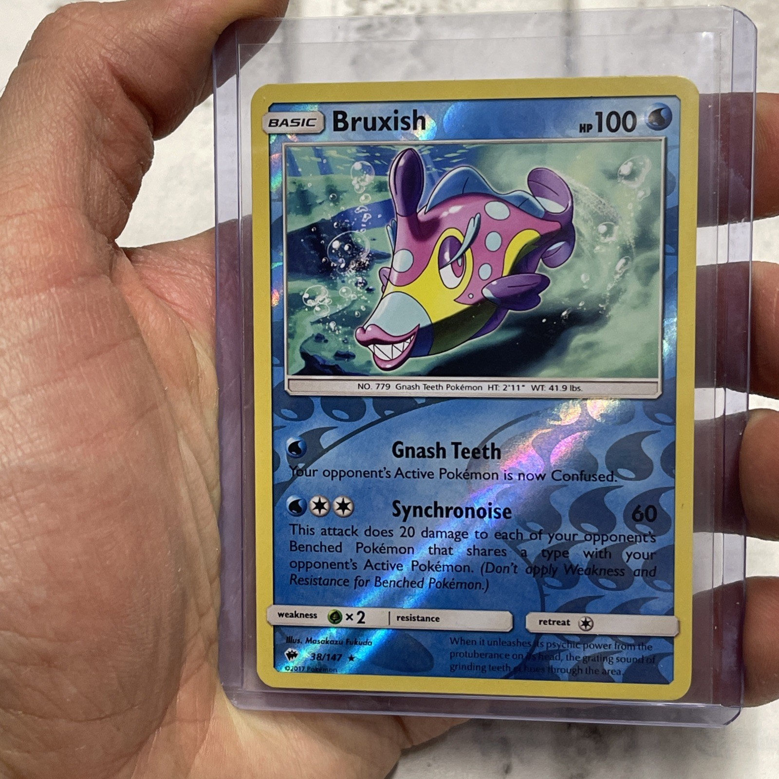 Bruxish 38/147 Rare | Burning Shadows | Pokemon Card NM Near Mint Reverse Holo