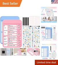 2Pcs Dry Erase Chore Chart for Kids, Magnetic Checklist Board, My Chores Slid...