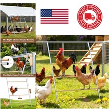 Sturdy Chicken Roosting Ladder 55 Inch Solid Wood and Metal for Backyard Poultry