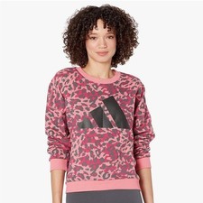 NWT Adidas Pink Leopard Cheetah All Over Print Crew Neck XS