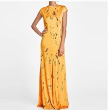 Zara Iconic Zara Yellow Print Maxi Dress Size Small New