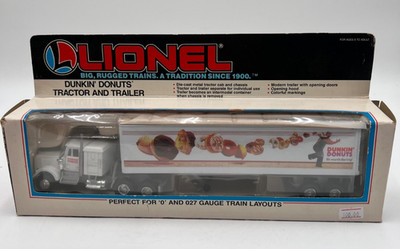Vintage Lionel 6-12842 Dunkin' Donuts Tractor & Trailer O O27 Gauge Semi Truck