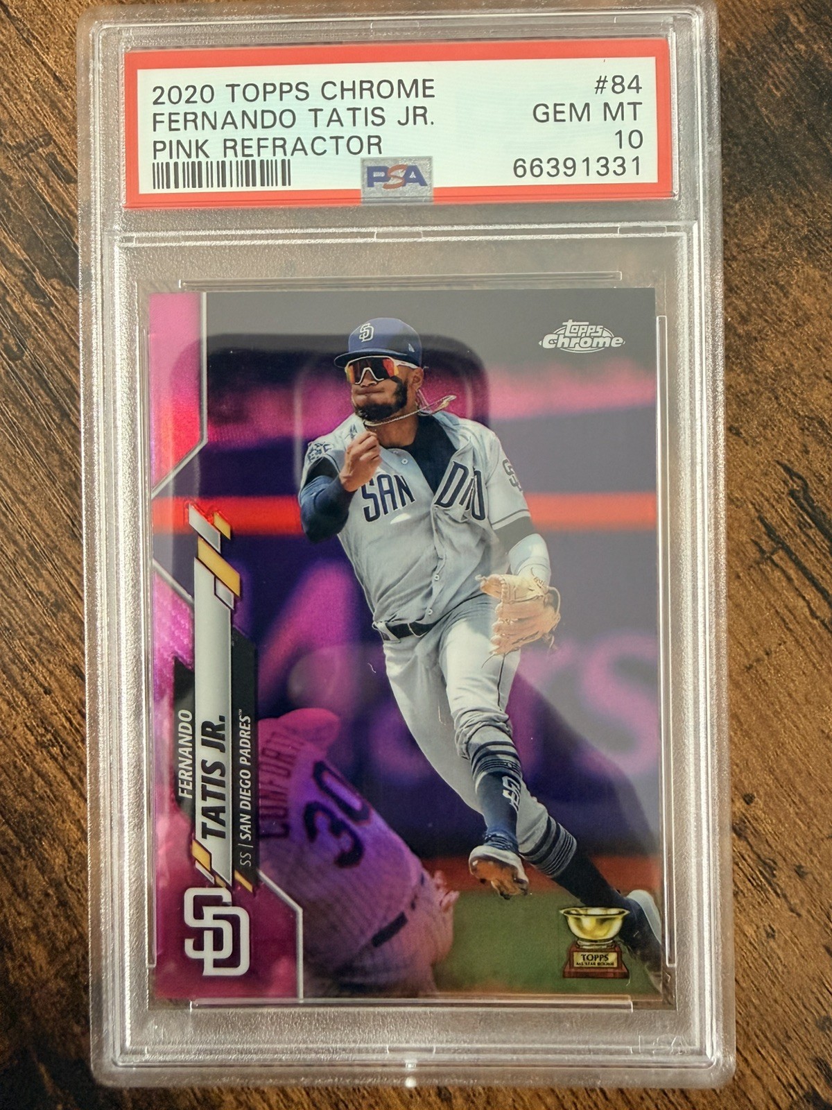 2020 Topps Chrome Fernando Tatis Jr #84 Pink Refractor Rookie Cup PSA 10