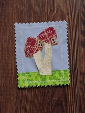 Mushroom Twins ACEO ATC Original Artist Trading Card