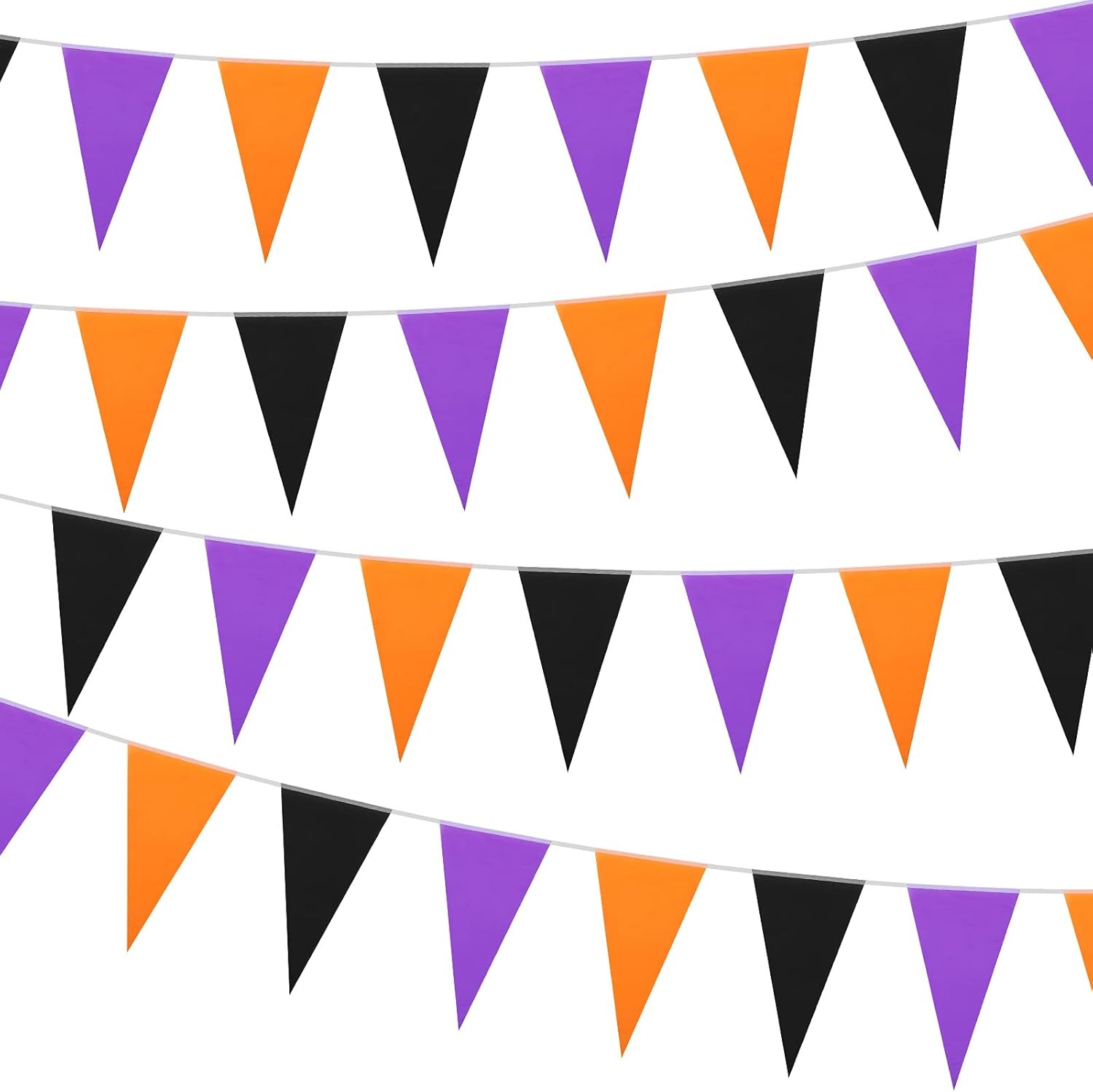 165Ft Halloween Pennant Banner Triangle Flags Halloween Party Hanging Decor