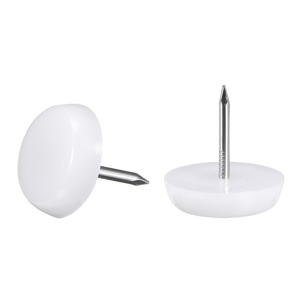 90 StüCke 16Mm Dia MöBel FüßE Nagel Kunststoff Gleiten NäGel Stuhl Pads Weiß-image