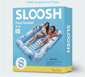 Sloosh XL Inflatable Tanning Pool Lounger Float for Adults, 85" x 57"