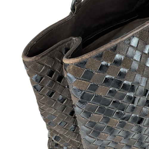 Echte BOTTEGAVENETA Intrecciato Handtasche Schultertasche braun/schwarz Leder - z7655 - Bild 7 von 13