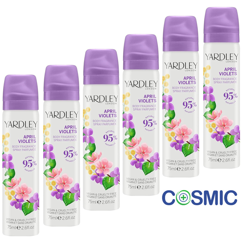 Yardley London April Violets Body Spray 75ml x 3 - Image 9