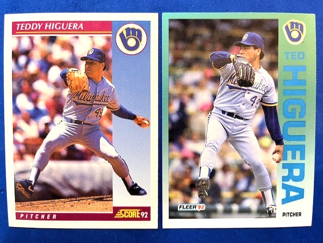 Teddy Higuera 1992 Score & 1992 Fleer Baseball - Brewers