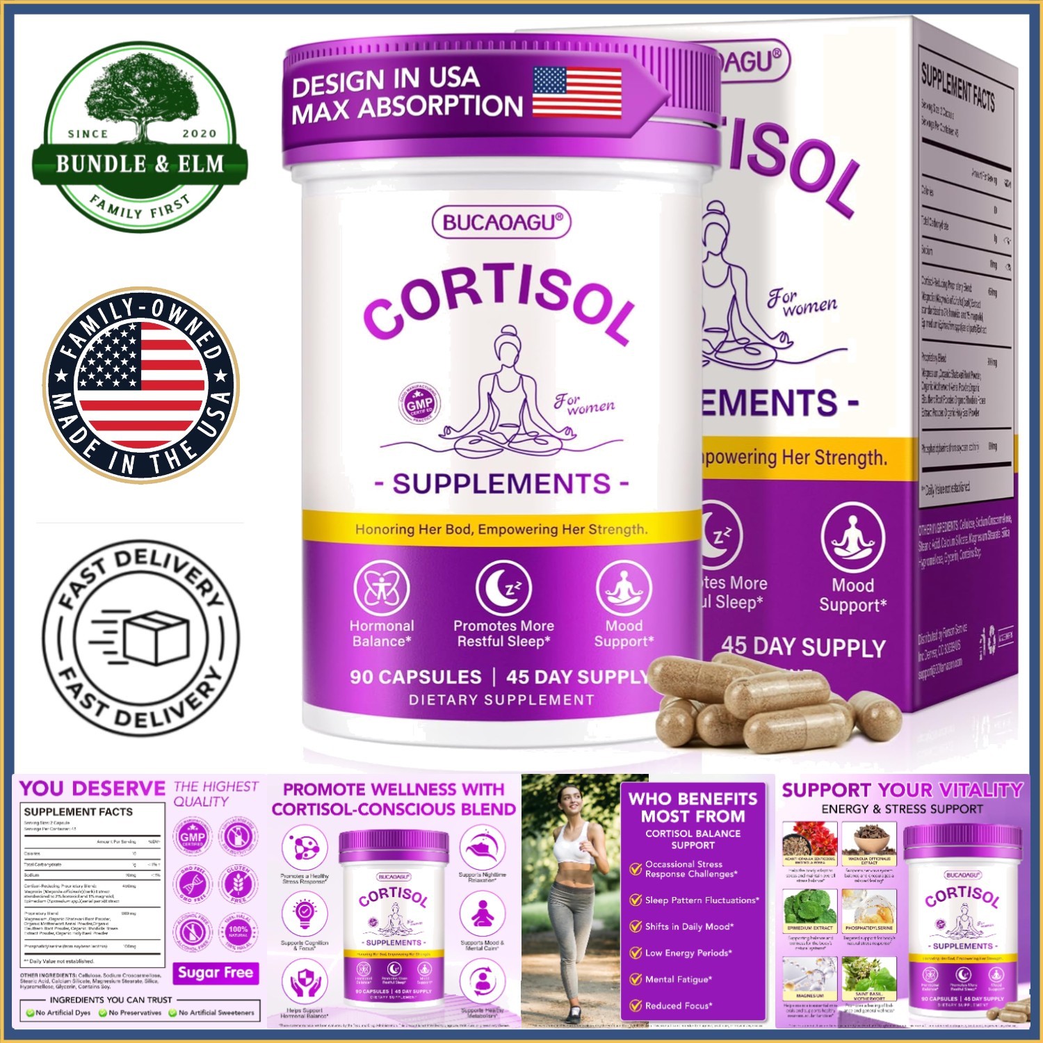 Women’s Wellness Capsules, Herbal Blend for Stress Relief and Relaxation