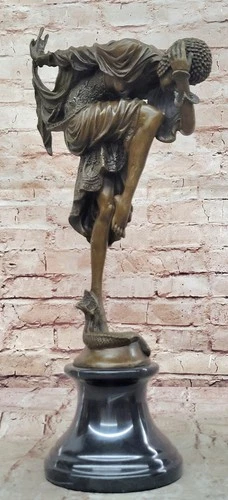 Signed D.H.Chiparus Bronze Art Deco Dancer Statue Snake Dancer Home Decor Sale
