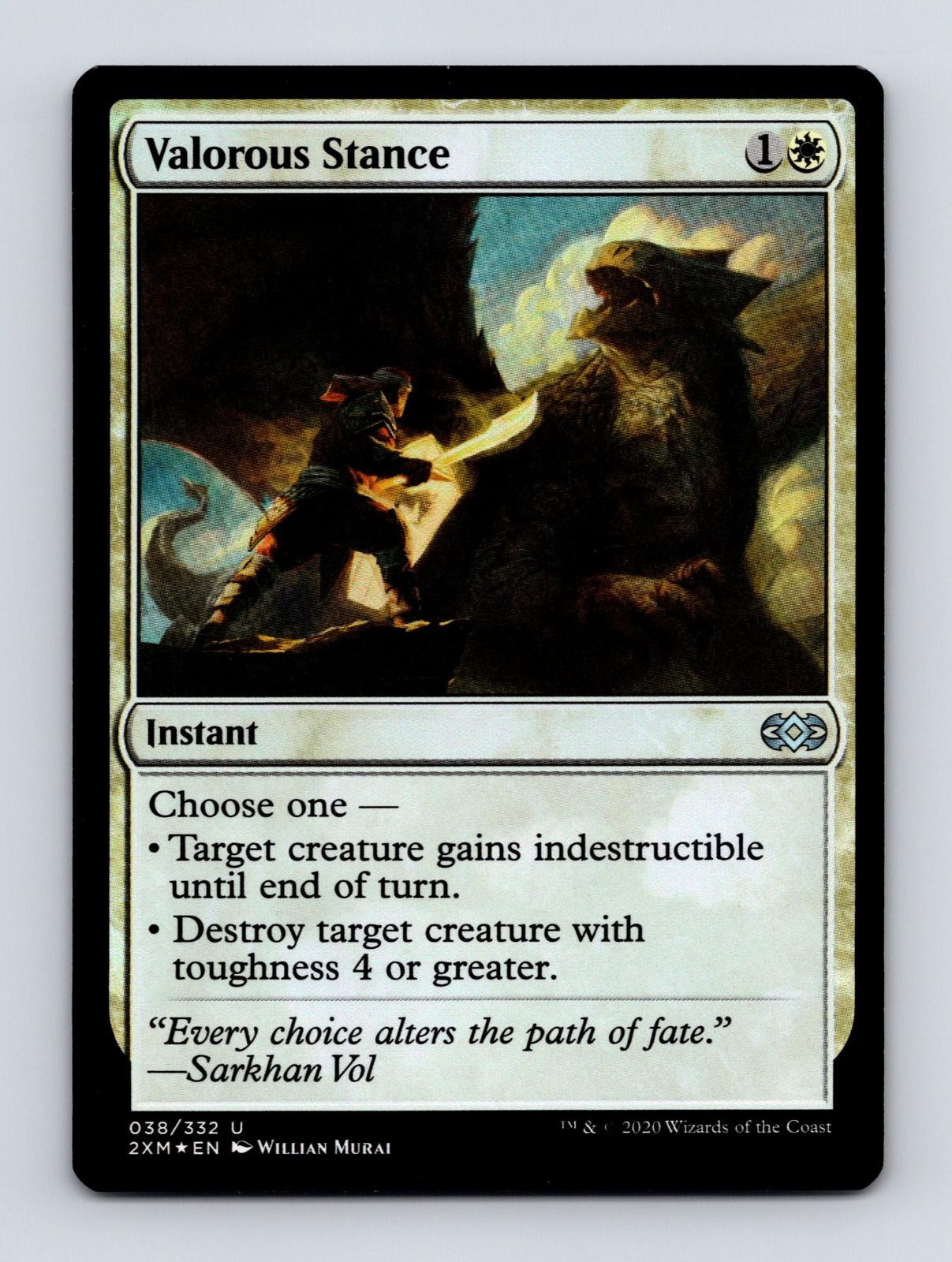 VALOROUS STANCE 38 UNCOMMON DOUBLE MASTERS MAGIC: THE GATHERING FOIL LP
