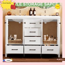 Yamissi Freestanding Bathroom Cabinet 47'' with 5Drawers and Cabinet Double-Sink