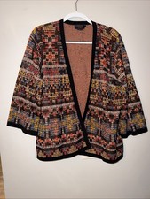 Southwestern Vintage Pendleton Multicolor Open Knit Jacket Size Large Excellent