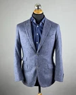 SUITSUPPLY SIENNA Blue Wool Carlo Barbera Super 130s Blazer Jacket Size 46