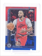 NORMAN POWELL 2025 TOPPS CHROME RED WHITE BLUE REFRACTOR CLIPPERS Q3789