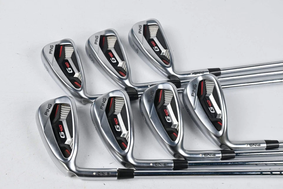 Left Hand Ping G410 Irons / 5-PW+SW / White Dot / Stiff Flex XP 95 Shafts - Image 2 of 4