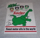 VINTAGE SINCLAIR DINO DINOSAUR MOTOR OIL 12" METAL SERVICE STATION GASOLINE SIGN