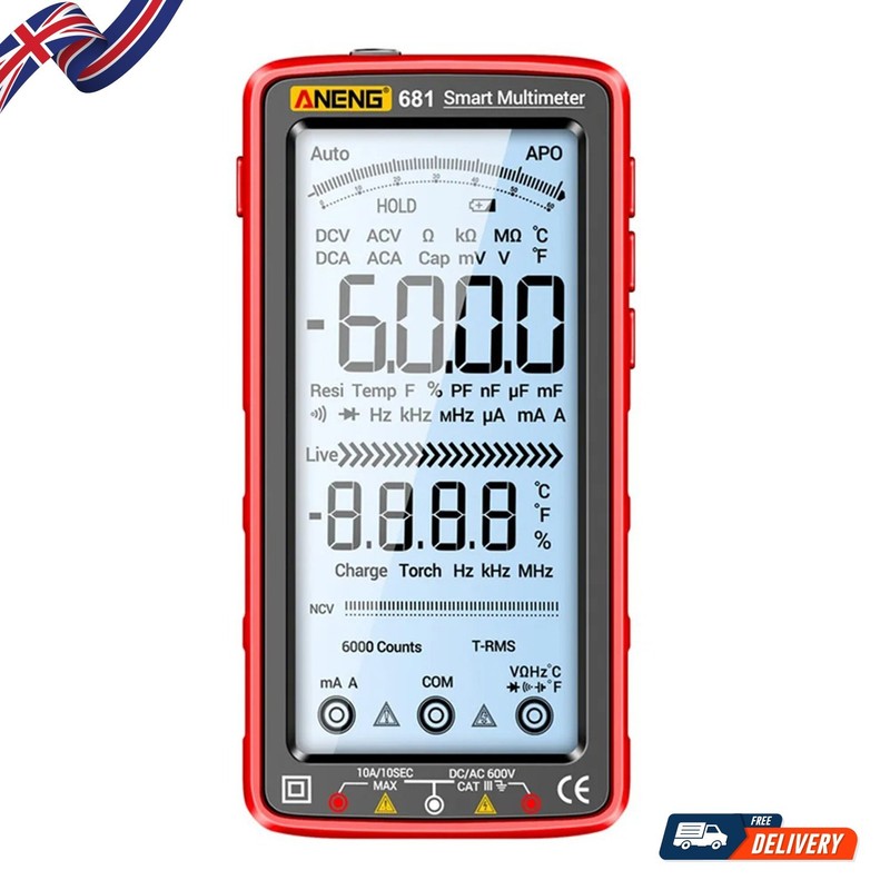 Smart LCD Digital Multimeter 6000 Counts AC/DC Voltage Tester Resistance Meter.