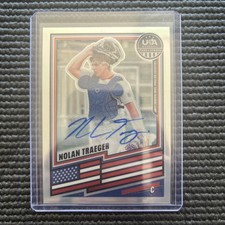 2026 Panini Stars & Stripes Nolan Traeger Auto Refractor RC USA Autograph Prizm