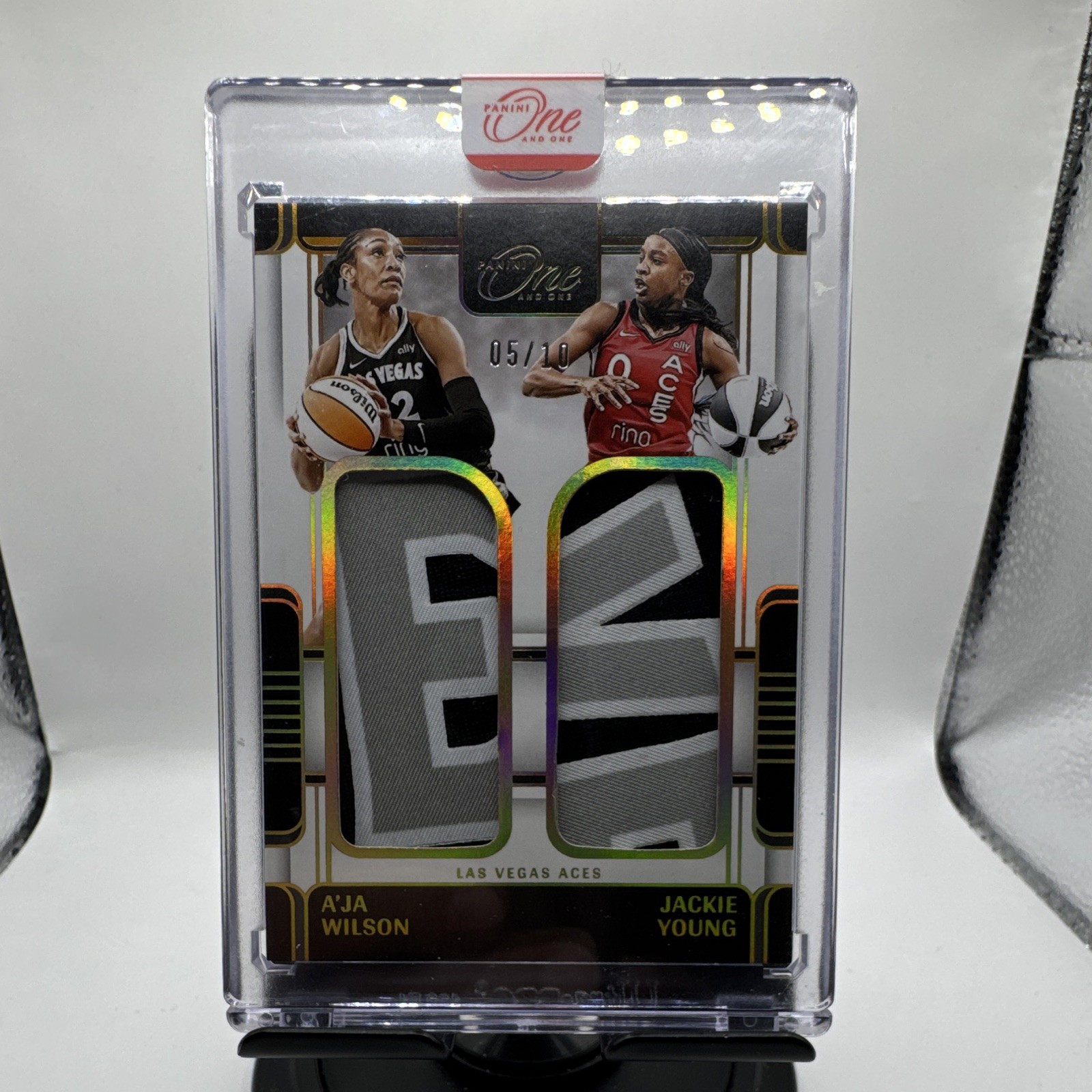 2025 Panini O & O WNBA - Dual Mem. A'ja Wilson, Jackie Young #AW-JY /49 (MEM)