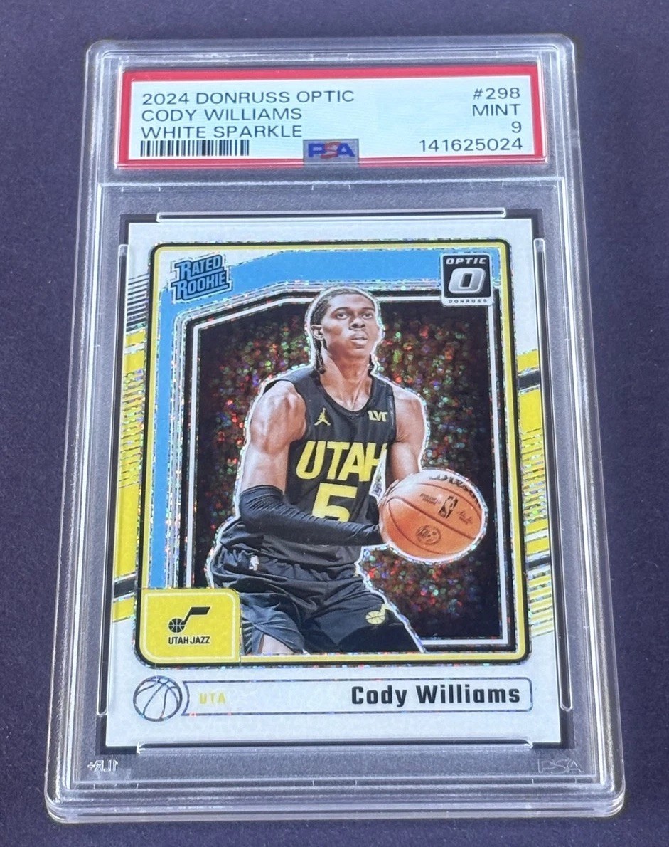 2024-25 Donruss Optic - Rated Rookie Cody Williams #298 White Sparkle PSA 9