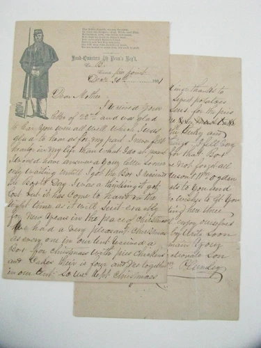 CIVIL WAR PENNSYLVANIA RESERVES SOLDIER LETTER KILLED BATTLE OF ANTIETAM