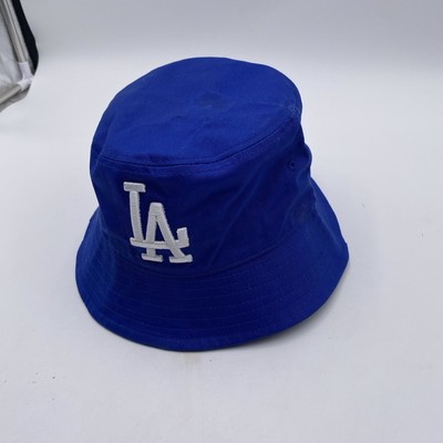Los Angeles Dodgers Bucket Hat Blue Cotton Size Small 7- 1/8 Cleaned See  Pics