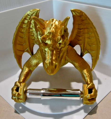 Ebros Gift Saurian Serpentine Dragon Toilet Paper Holder – Gothic, 9H, Resin