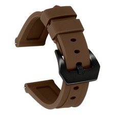 Silicone Watch Bands 20mm Soft Watch Band with Black Buckle, Brown