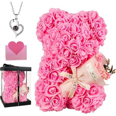 Rose Bear Gift for Women, Rose Bear Mother's Day Gifts, Rose Flower Bear with...