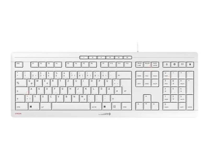 CHERRY STREAM Keyboard PC Tastatur USB abriebfest ergonomisch LED Tasten Büro
