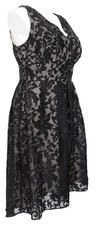 Melrose Social PLUS 16 Black Lace High Low Cocktail Party Evening Midi Dress NWT