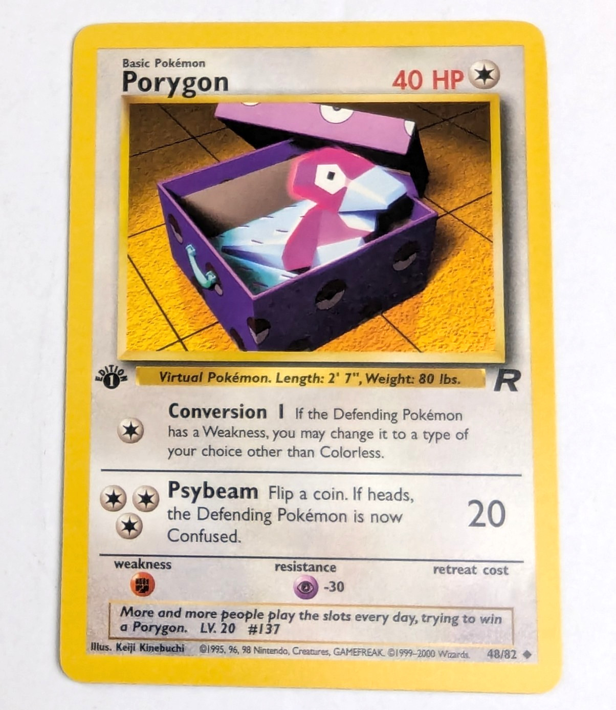 2000 Team Rocket 1st Edition PORYGON #48/82 Pokemon Card NM