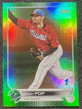 2022 TOPPS 1ST EDITION SERIES 1 ZACH POP (MIAMI MARLINS) GREEN /150 #108 NM/MT